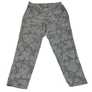 Gap Women's Floral Print Track Pants Gray Striped Tencel Small
